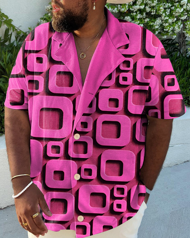 Big & Tall Pink Geometric Jeans for big men