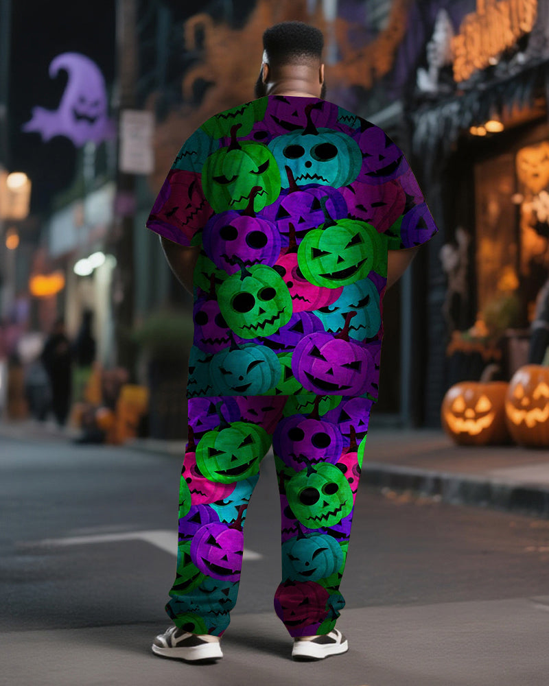 Big & Tall Graffiti Streetwear T-Shirt Pants Set for big men view 4