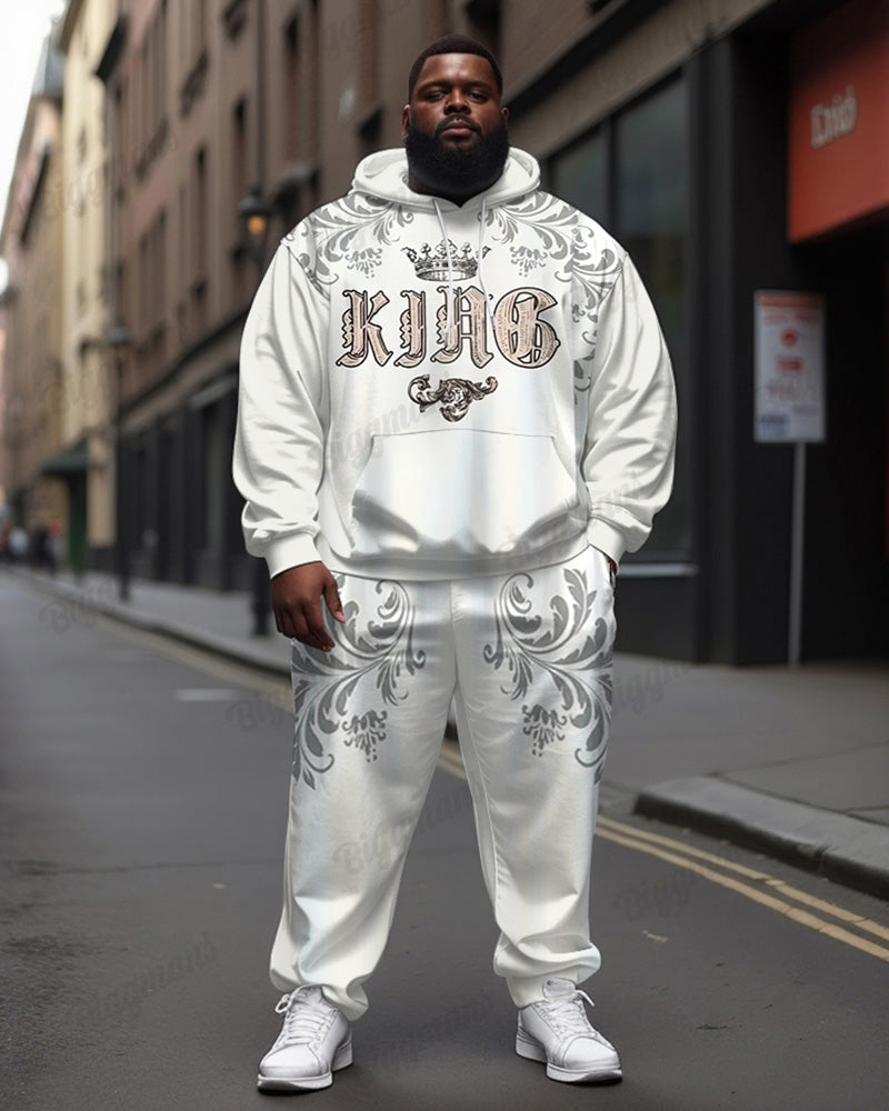 Big & Tall Graphic Streetwear Hoodie Sweatpants Set for big men view 1