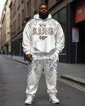 Big & Tall Graphic Streetwear Hoodie Sweatpants Set for big men view 1