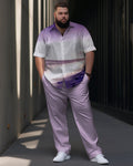 Big & Tall Gradient T-Shirt Shorts Set for big men view 1
