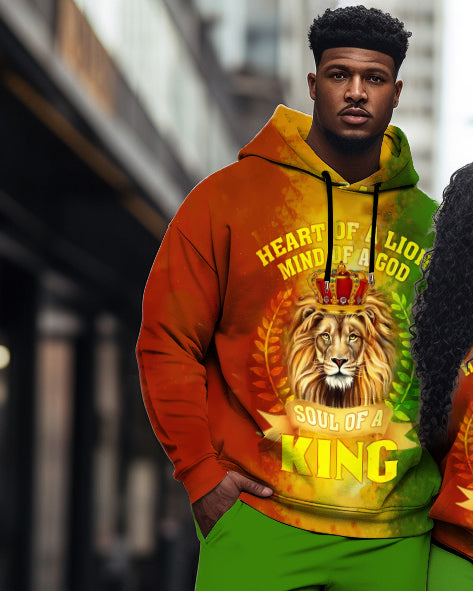 Big & Tall Colorblock Hoodie Sweatpants Set for big men view 2