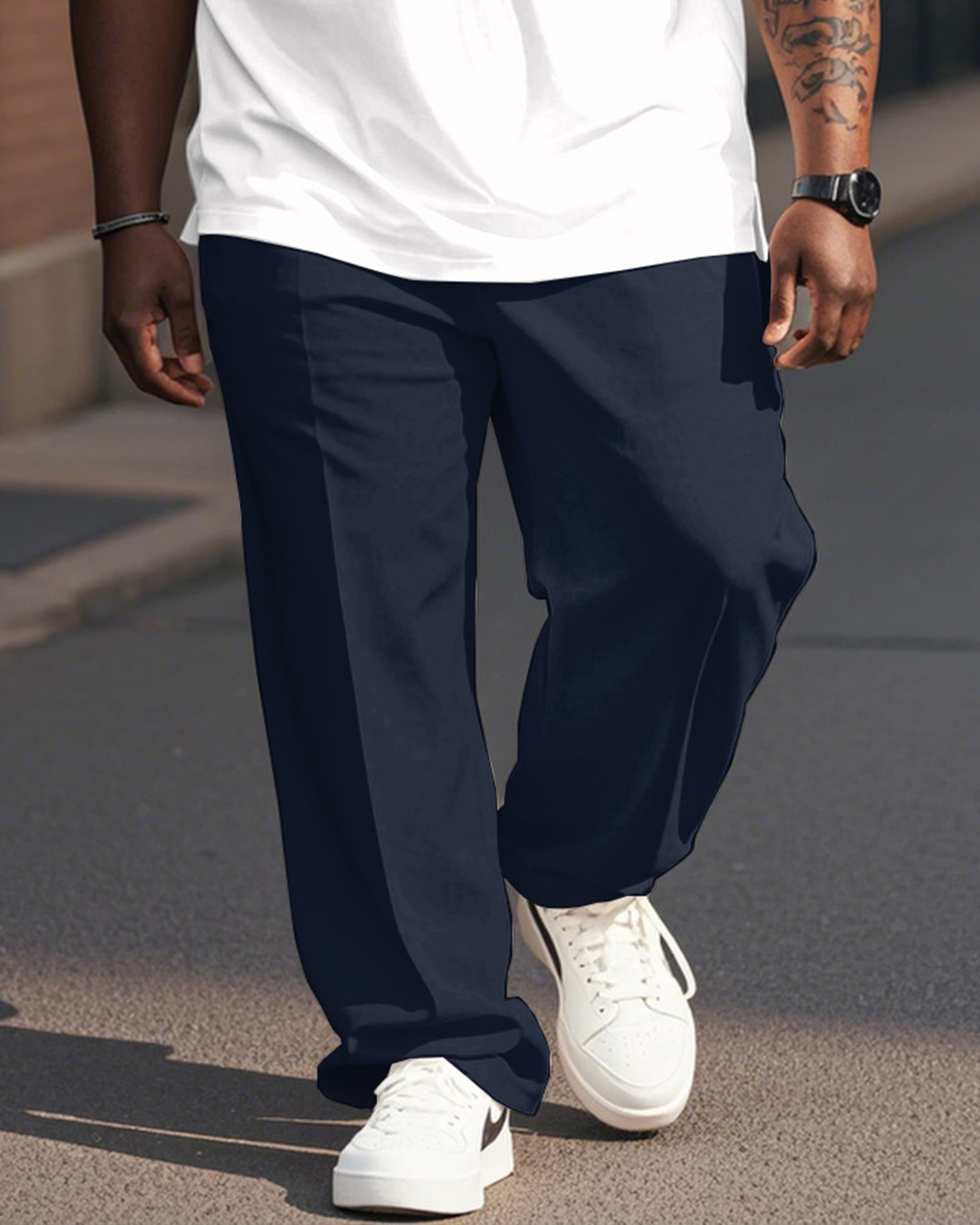Big & Tall Blue Colorblock Jeans for big men view 4