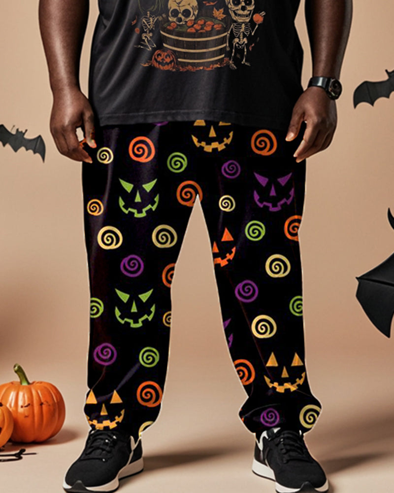 Big & Tall Skull T-Shirt Pants Set for big men view 3