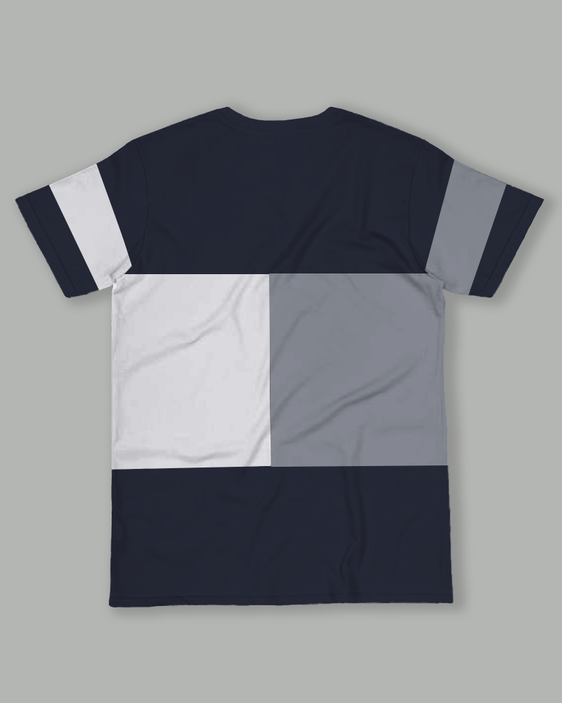 Big & Tall Geometric Striped T-Shirt Shorts Set for big men view 4