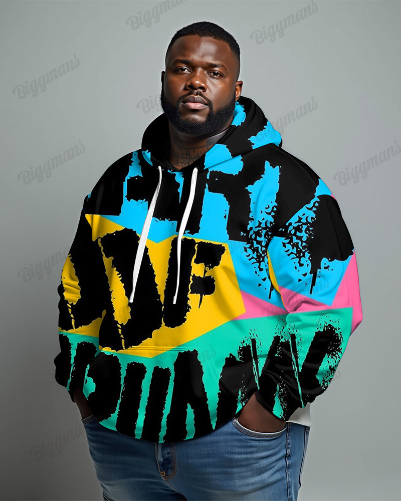 Big & Tall Graphic Graffiti Streetwear Hoodie for big men view 1