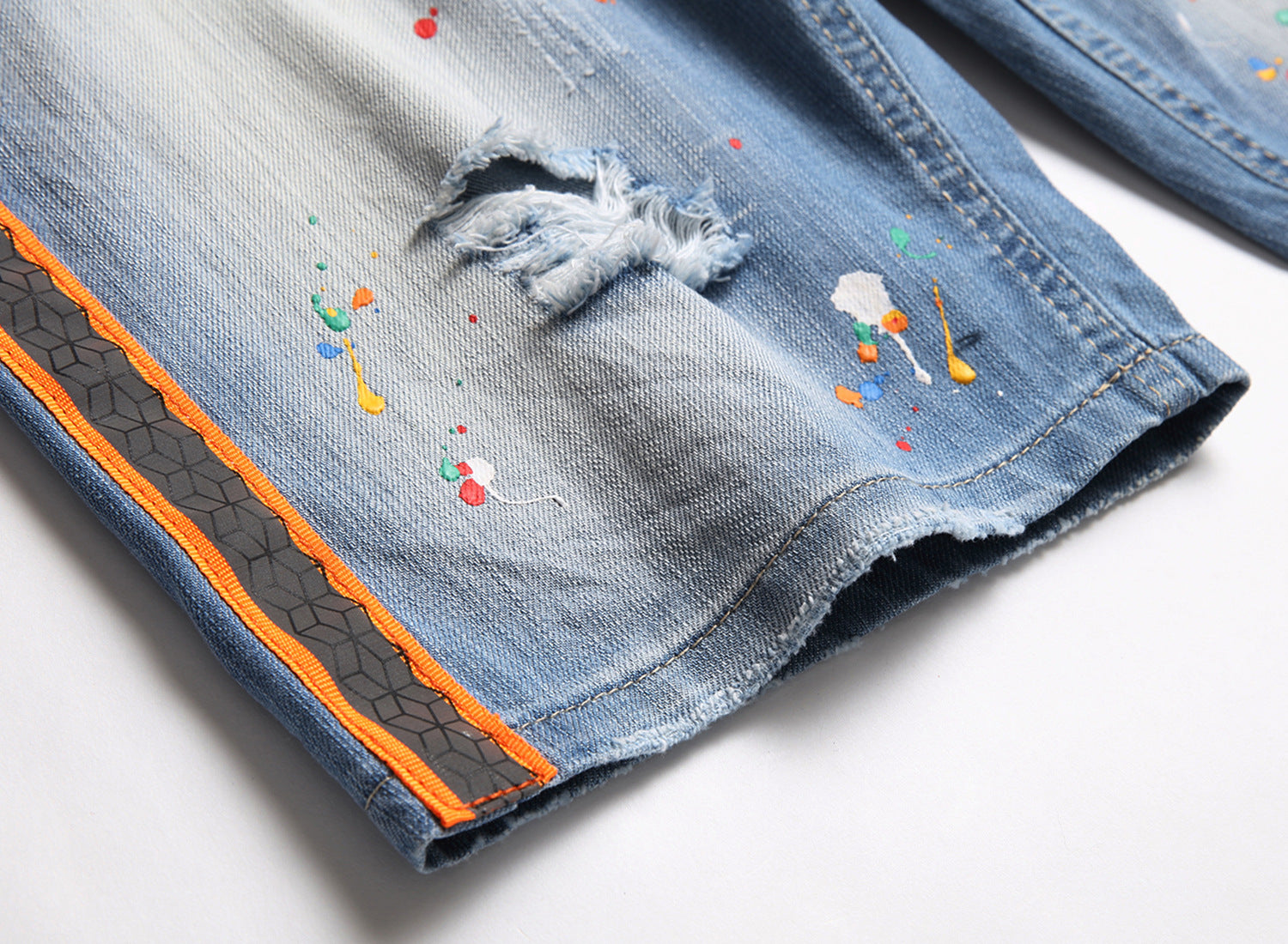 Big & Tall Denim Graffiti Splash Ink Jeans for big men view 6
