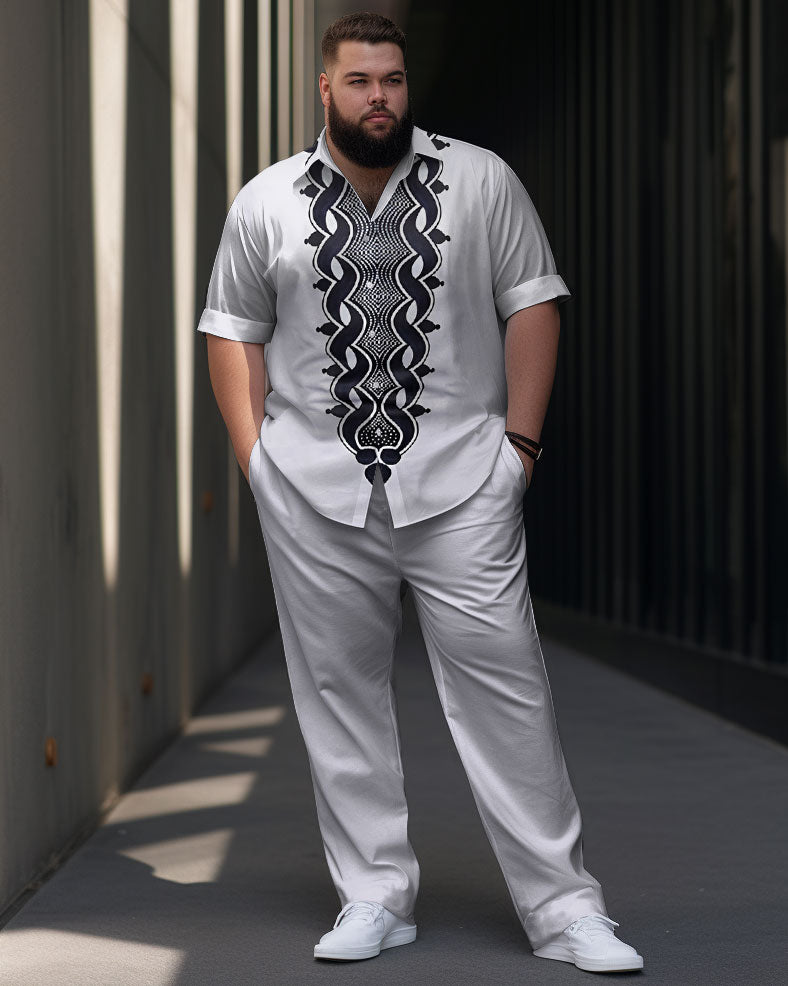 Big & Tall Gradient T-Shirt Pants Set for big men view 1