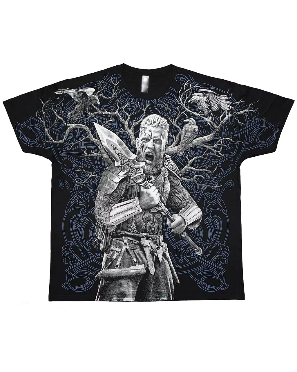 Big & Tall Black Graphic T-Shirt for big men view 3