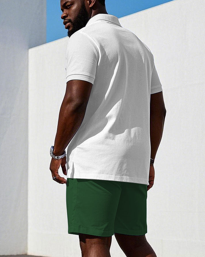 Big & Tall White Green Graphic Jeans for big men view 4