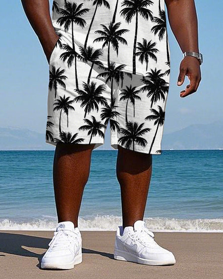 Big & Tall Hawaiian T-Shirt Shorts Set for big men view 3