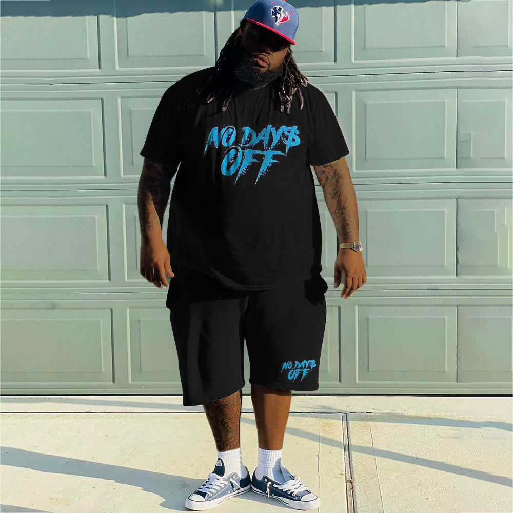 Big & Tall Graphic Streetwear Two-piece Set for big men view 3