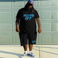 Big & Tall Graphic Streetwear Two-piece Set for big men view 3
