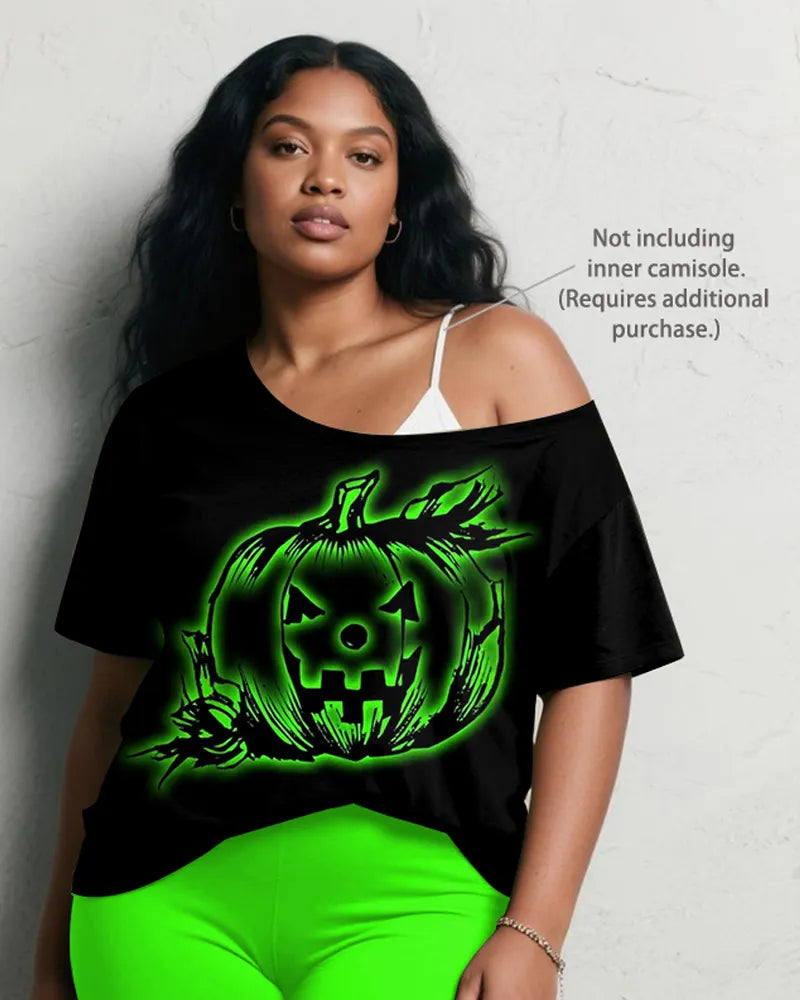 Big & Tall Green Graphic Graffiti Two-piece Set for big men view 3
