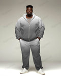 Big & Tall Gray Gradient Hoodie Sweatpants Set for big men view 1