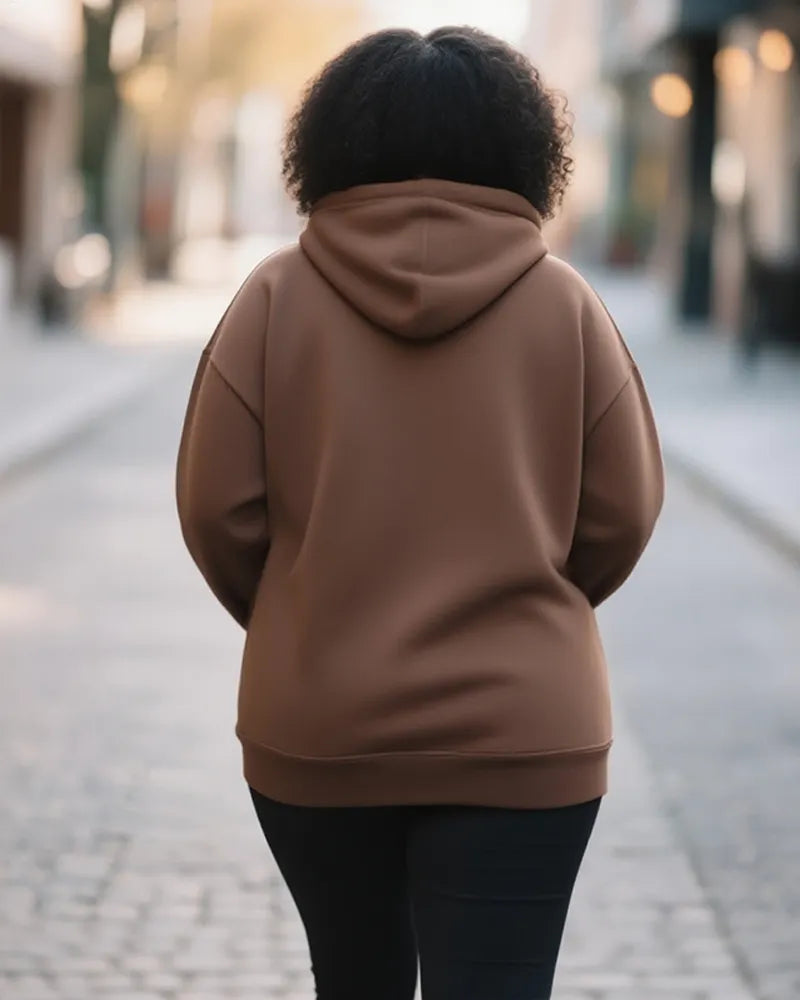Big & Tall Brown Streetwear Hoodie for big men view 2