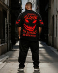 Big & Tall Skull T-Shirt Pants Set for big men view 1