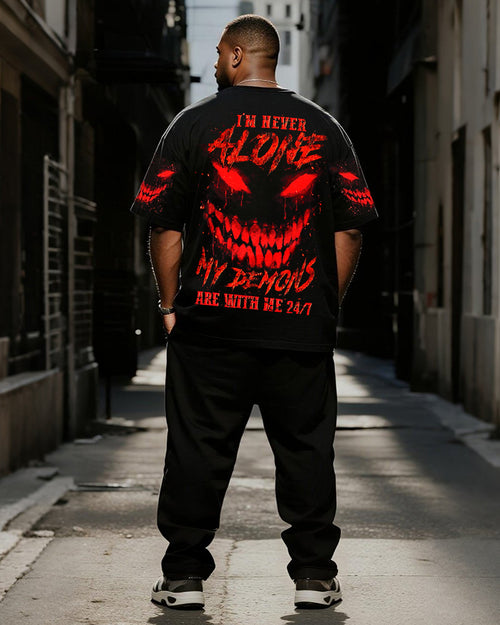 Big & Tall Skull T-Shirt Pants Set for big men view 1