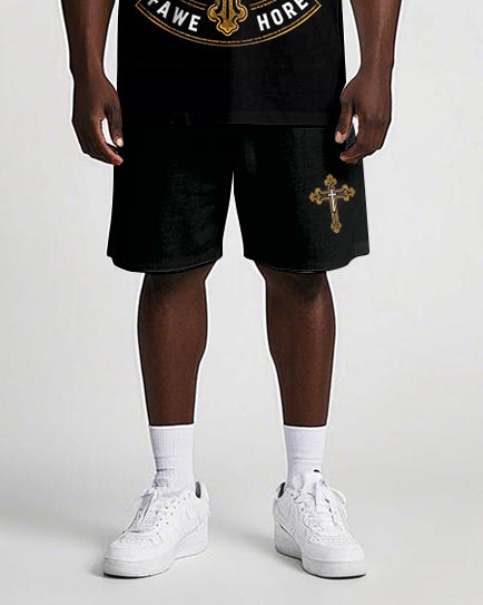 Big & Tall Graphic T-Shirt Shorts Set for big men view 3