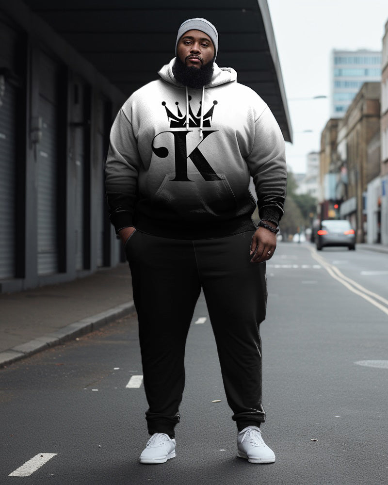 Big & Tall Gradient Hoodie Sweatpants Set for big men view 1