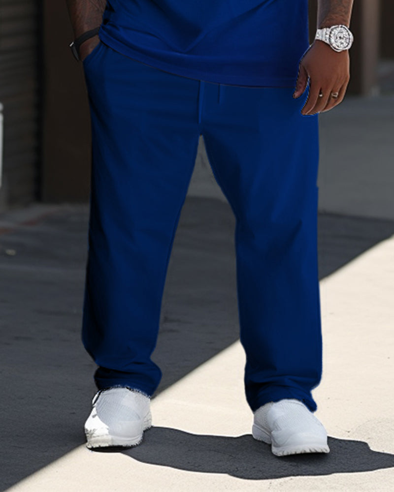 Big & Tall Blue Red Athletic Two-piece Set for big men view 2