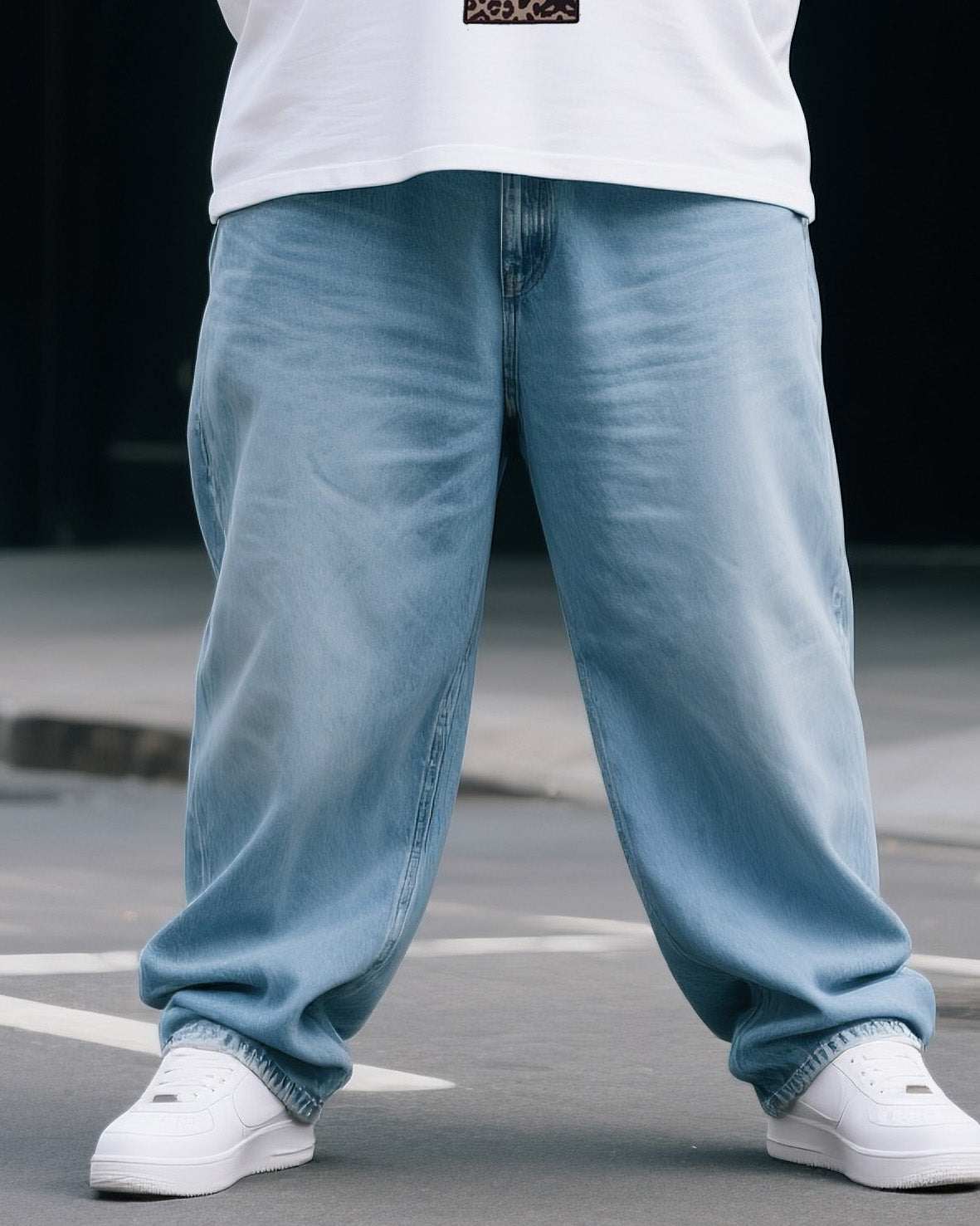 Big & Tall Denim T-Shirt Pants Set for big men view 4