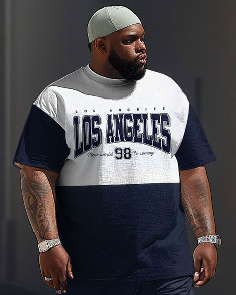 Big & Tall Colorblock Graphic Two-piece Set for big men view 2
