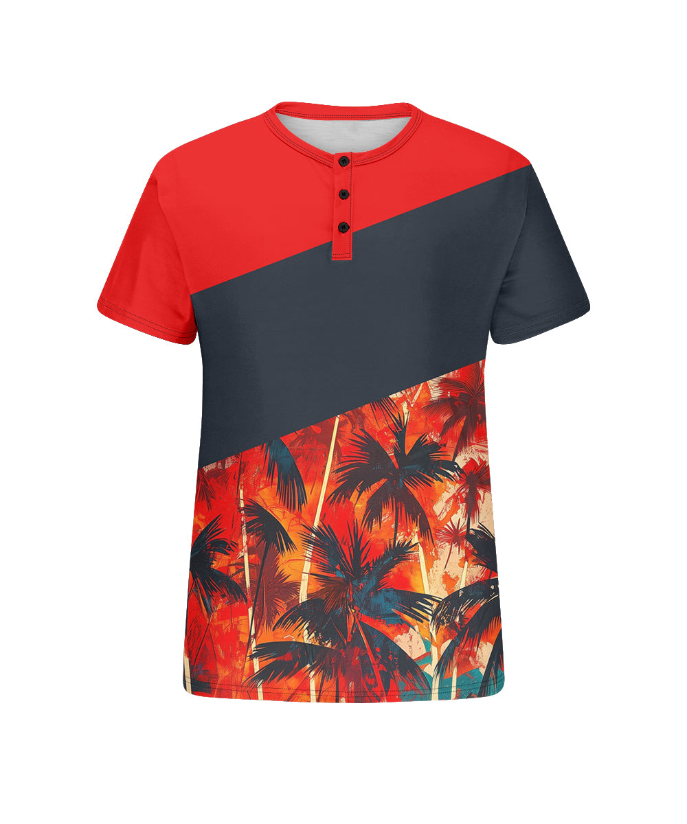 Big & Tall Red Hawaiian Graphic T-Shirt for big men view 4