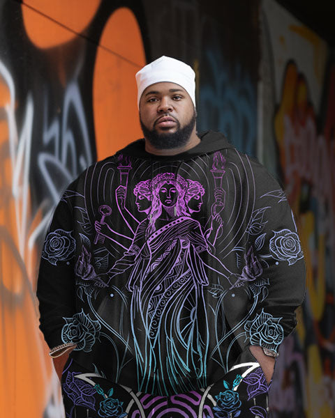 Big & Tall Gradient Graphic Hoodie Sweatpants Set for big men view 2