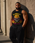 Big & Tall Graphic Streetwear Skull Vest Pants Set for big men view 1