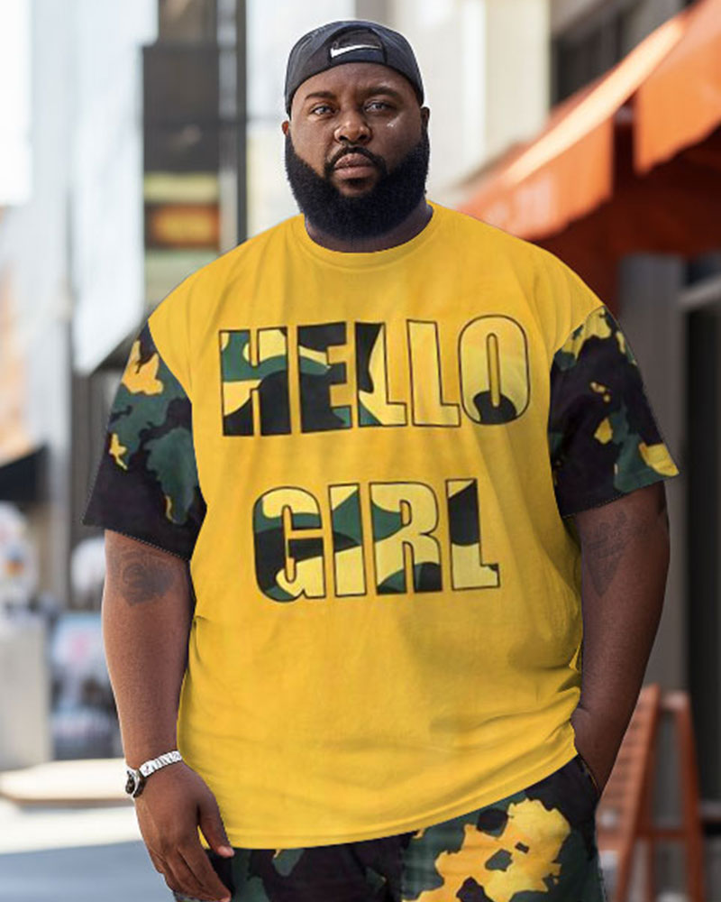 Big & Tall Colorblock Graffiti Two-piece Set for big men view 2