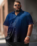 Big & Tall Gradient Striped Short Sleeve Shirt for big men