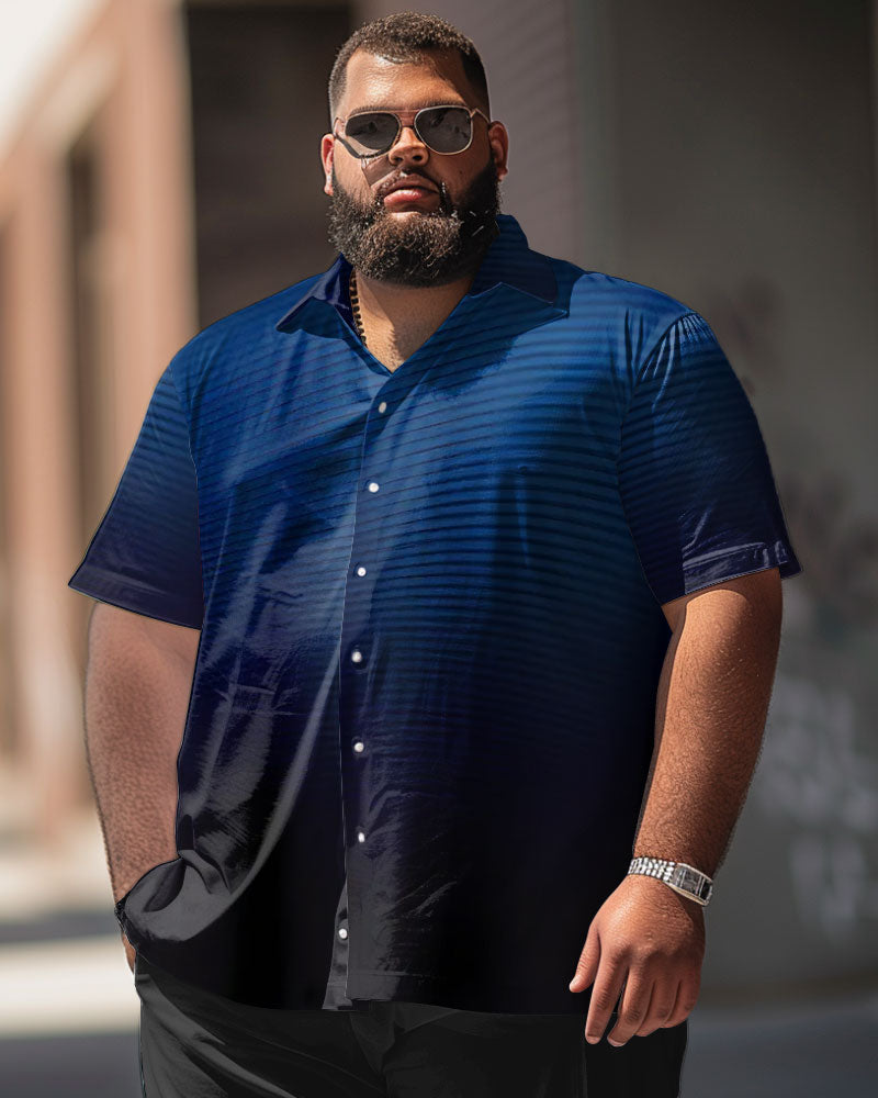 Big & Tall Gradient Striped Short Sleeve Shirt for big men