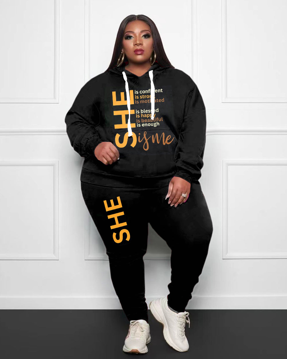 Big & Tall Graphic Hoodie Sweatpants Set for big men view 1