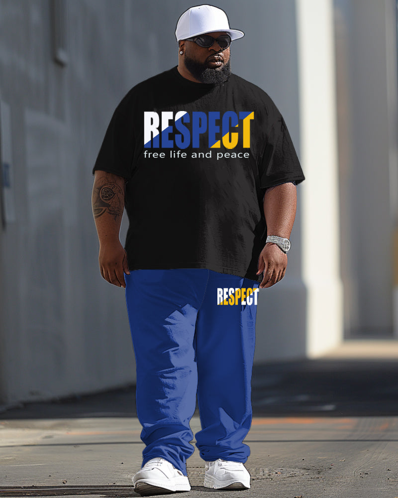Big & Tall Graphic T-Shirt Pants Set for big men view 1