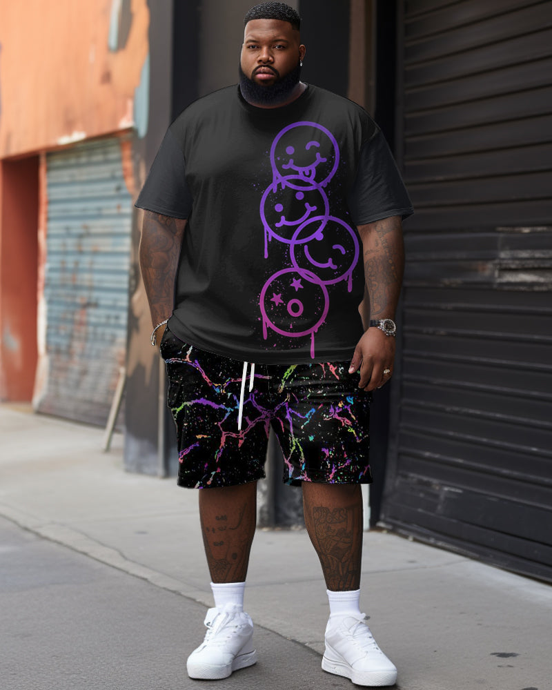 Big & Tall Graphic Smiley Two-piece Set for big men view 1