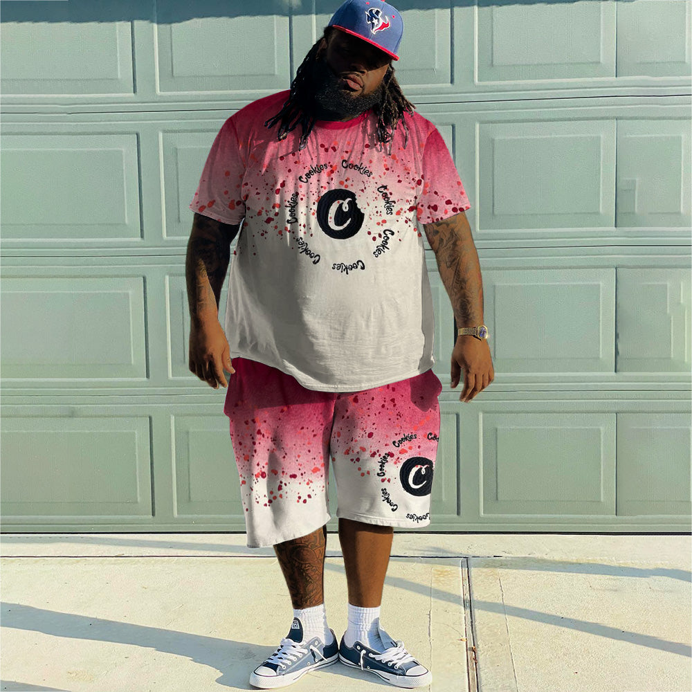 Big & Tall Pink Athletic Two-piece Set for big men