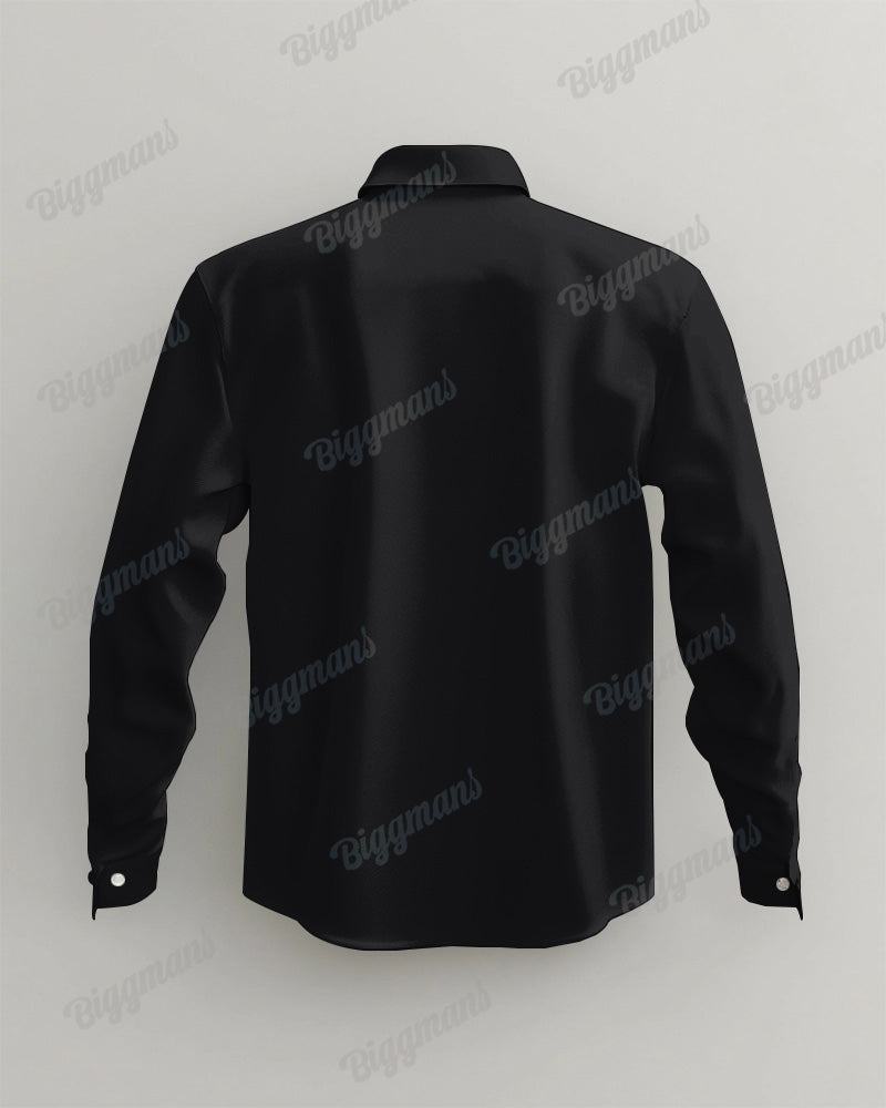 Big & Tall Western Denim Long Sleeve Shirt for big men view 3