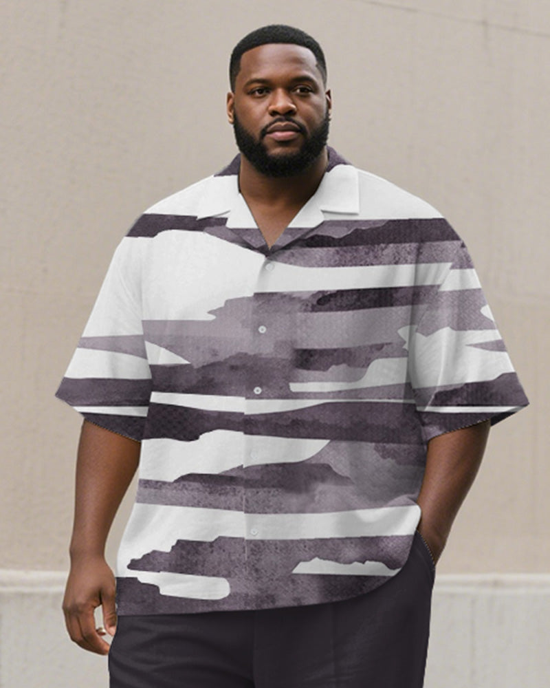 Big & Tall Purple Colorblock T-Shirt Pants Set for big men view 2