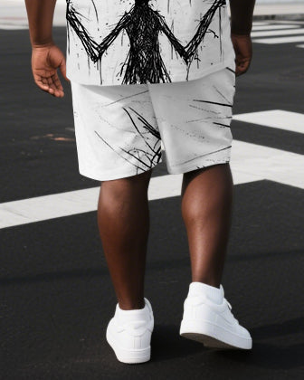 Big & Tall Graphic T-Shirt Shorts Set for big men view 3