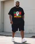 Big & Tall Juneteenth Splash Ink T-Shirt Shorts Set for big men view 1