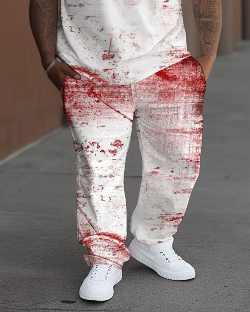 Big & Tall Graphic T-Shirt Pants Set for big men view 3
