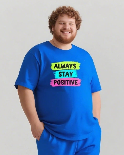 Big & Tall Graphic Streetwear T-Shirt Shorts Set for big men view 9