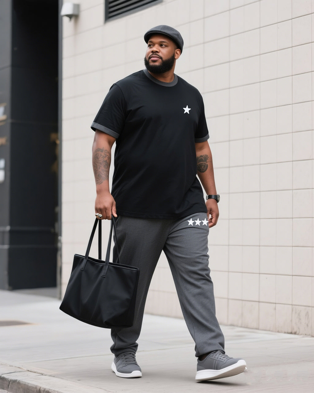 Big & Tall Streetwear Two-piece Set for big men view 1
