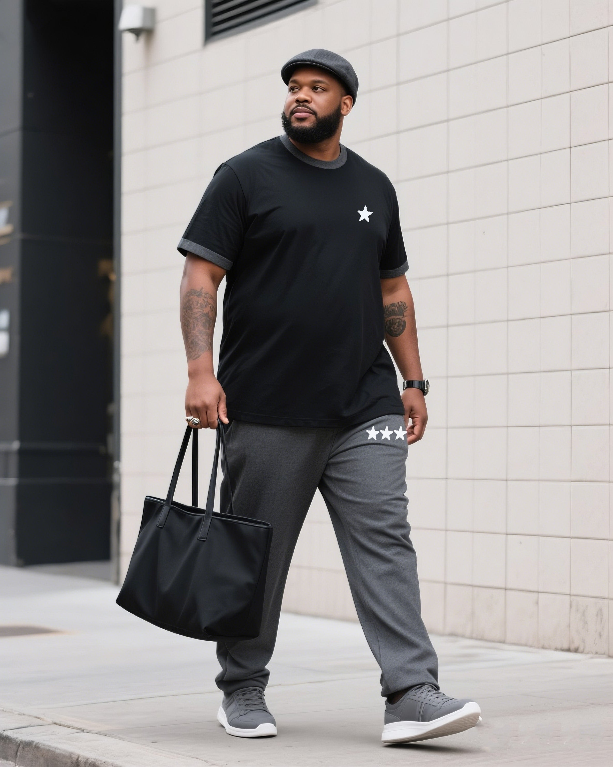 Big & Tall Streetwear Two-piece Set for big men view 1