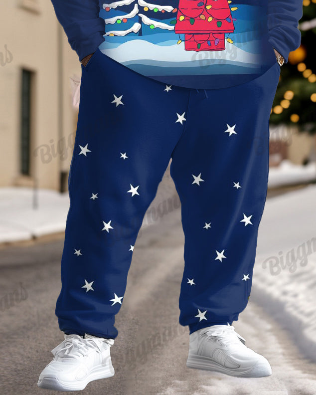 Big & Tall Streetwear Hoodie Sweatpants Set for big men view 3