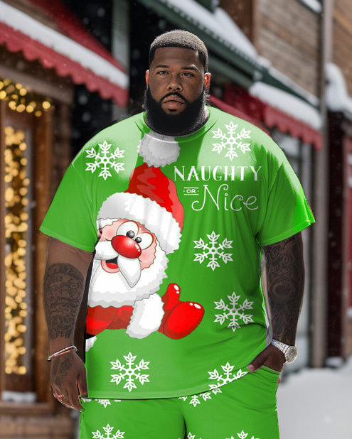 Big & Tall Graphic T-Shirt Shorts Set for big men view 4