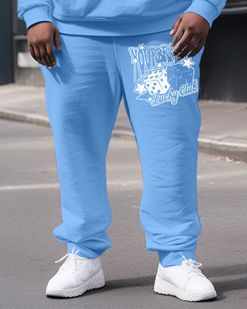 Big & Tall Graphic Streetwear Hoodie Sweatpants Set for big men view 6