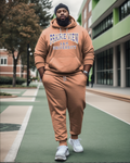 Big & Tall Patchwork Hoodie Sweatpants Set for big men view 1