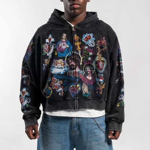 Big & Tall Black Streetwear Hoodie for big men view 2